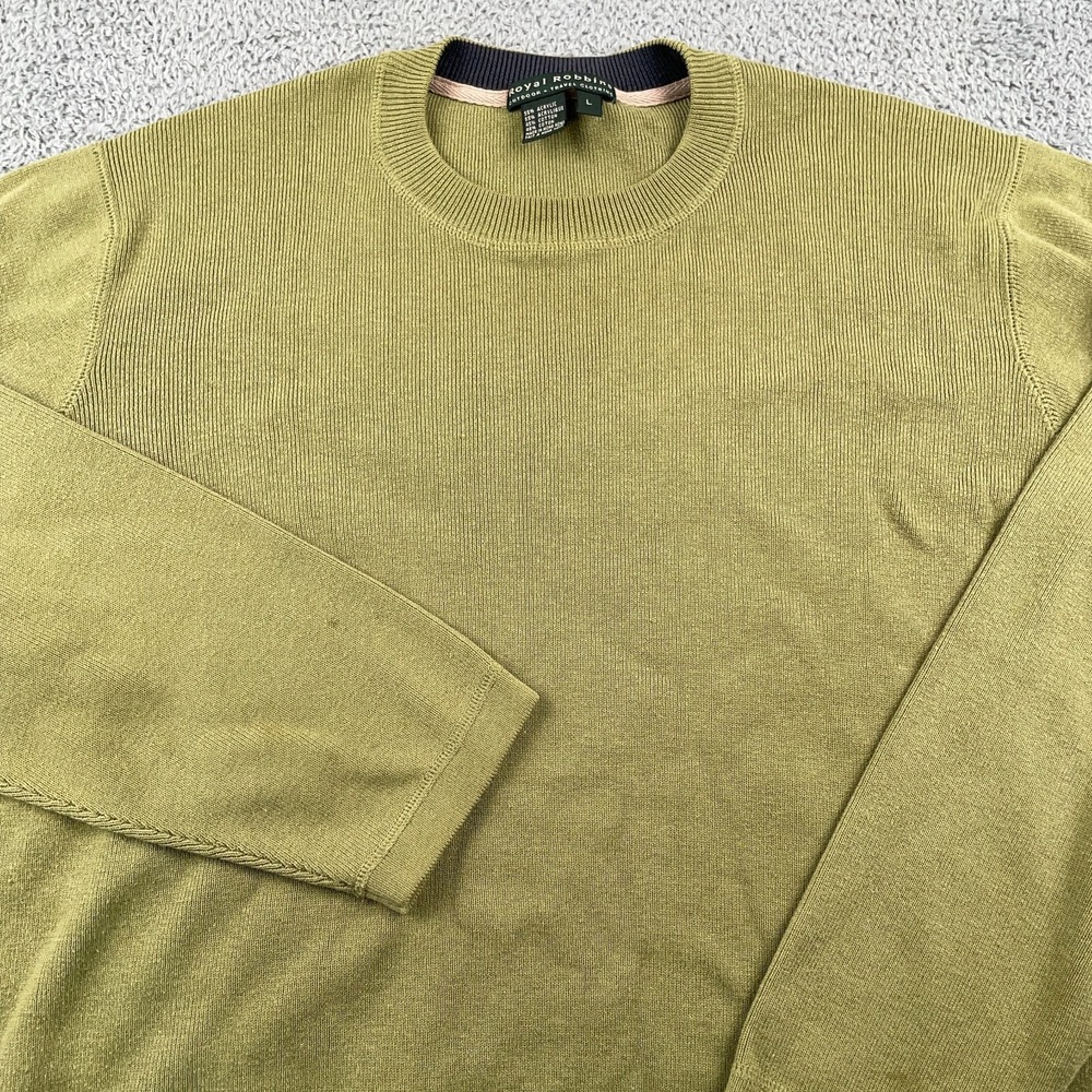 Royal Robbins Sweater Mens Large Green Crewneck Pullover Knit Outdoor Hiking